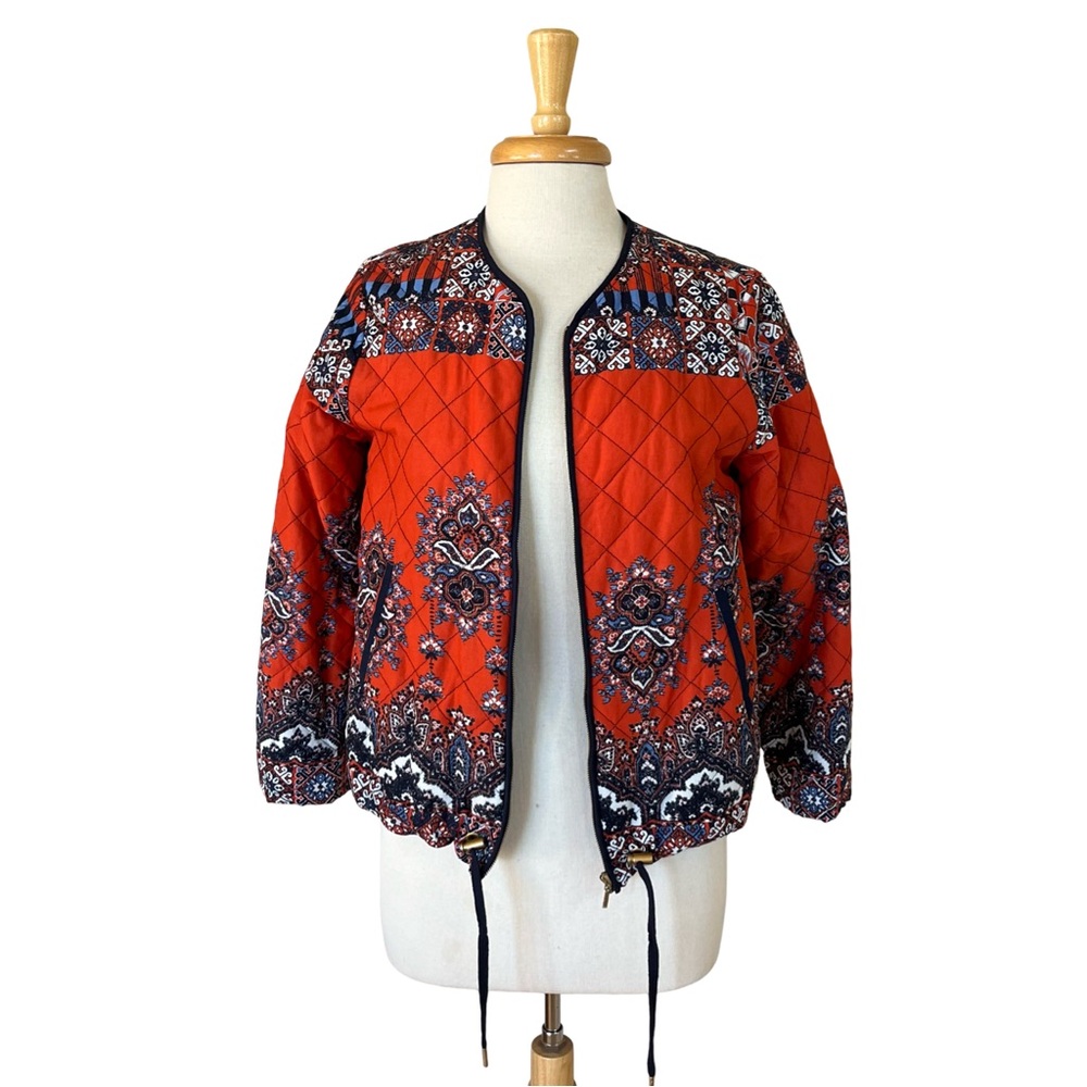 Ruby Rd. Quilted Lightweight Cotton Jacket Orange… - image 5